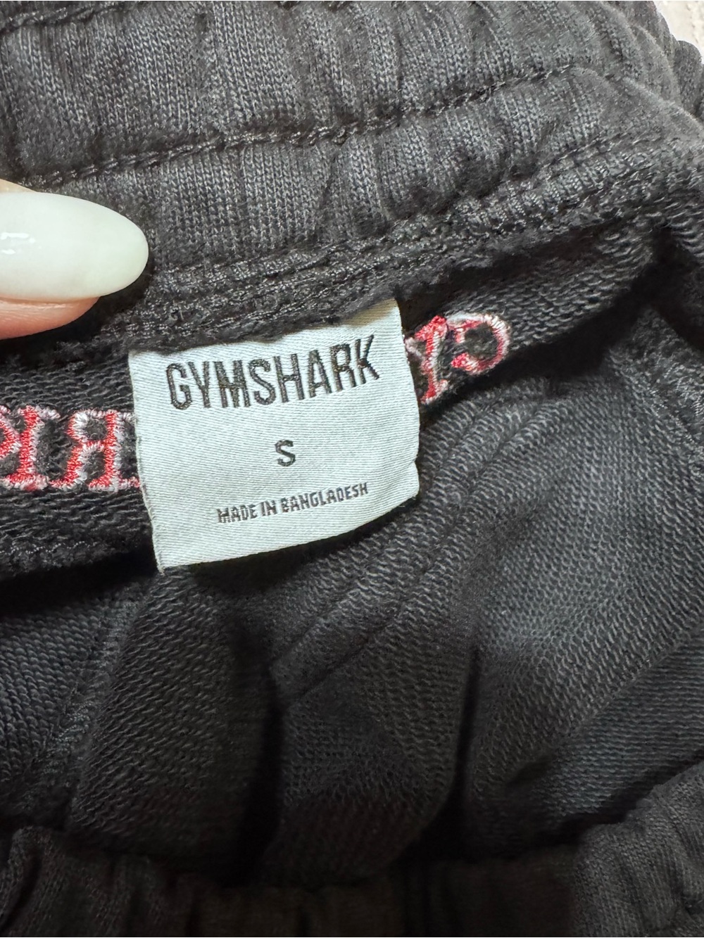 Gymshark Black Sweatpants with Red Accent Waistband - Picture 5 of 8